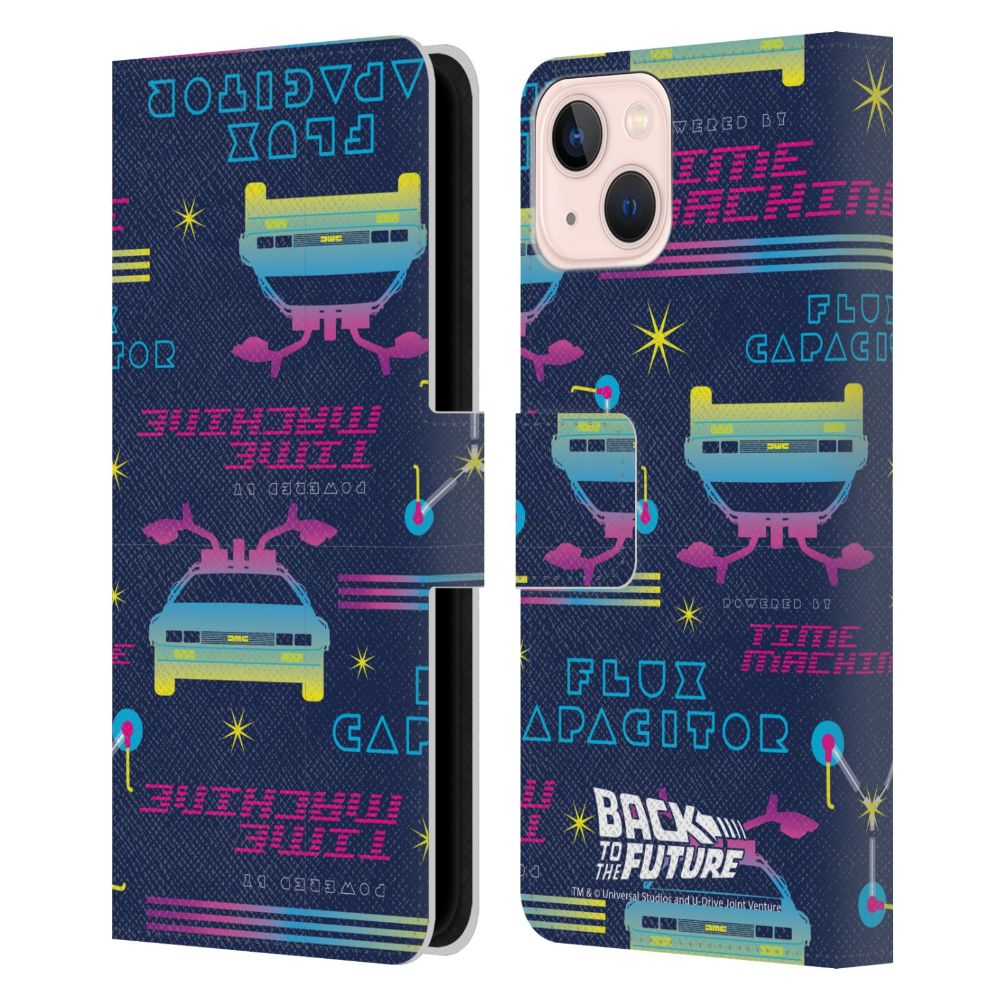 BACK TO THE FUTURE バックトゥザフューチャー (劇場公開 40周年 ) - Patterns / Neon レザー手帳型 / Apple iPhoneケース - PGS